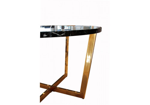 Стол обеденный Амали F-1374.1, 110х110х75 см, черный мрамор