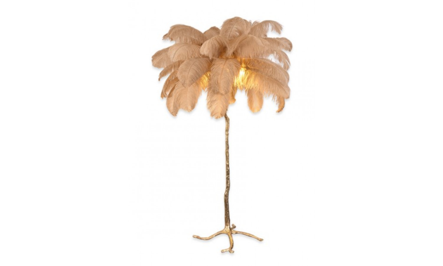 Торшер страусиные перья FEATHER LAMP, Цвет: бежевый