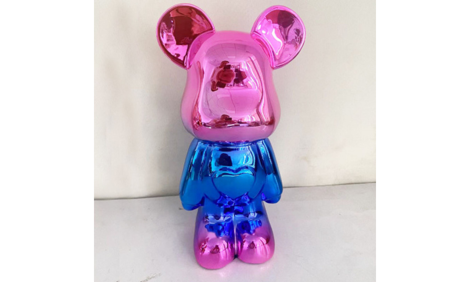 Статуэтка Lucky Bear (Bearbrick) IST-013, 28 см, розово-голубой глянцевый