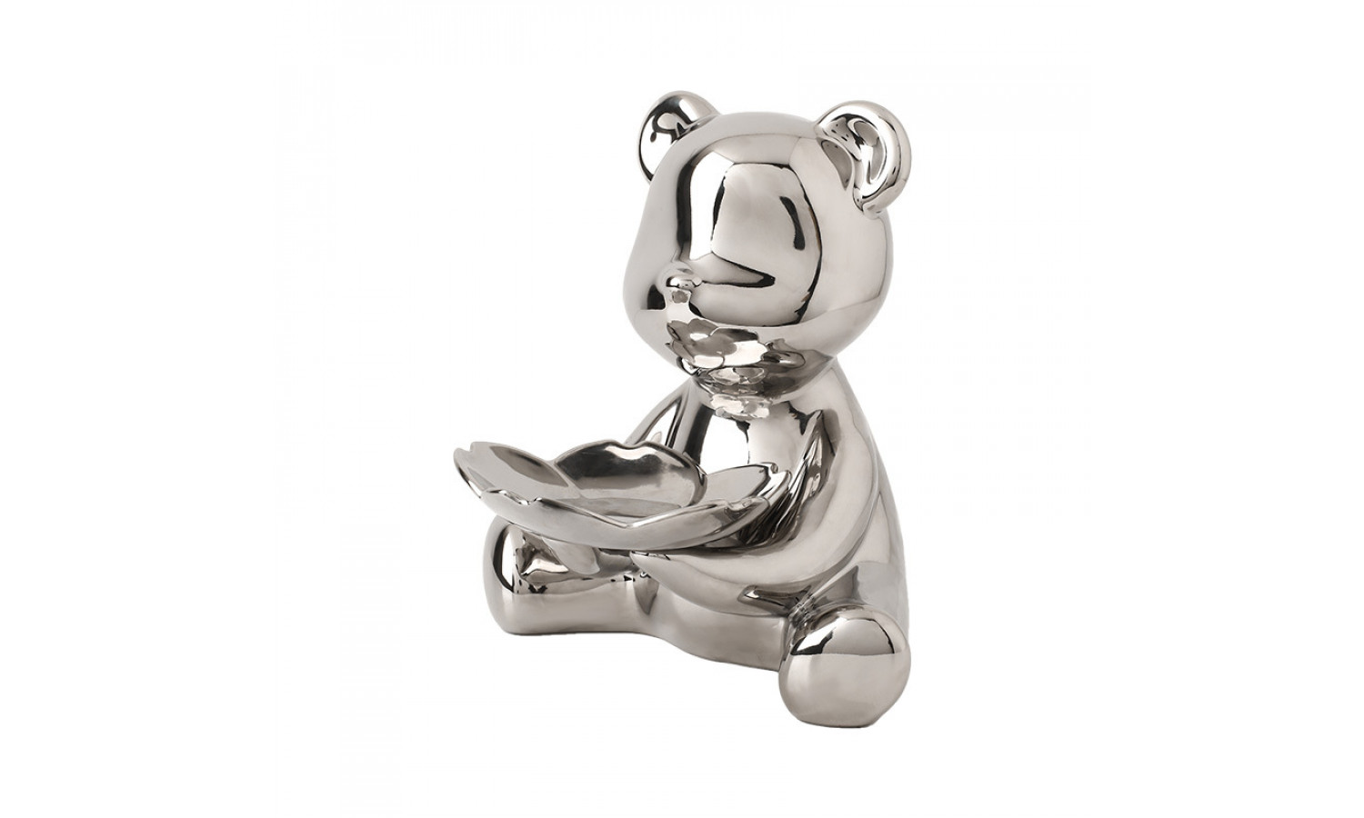 Статуэтка Медведь с подносом IST-067, 21х24 см, серебро