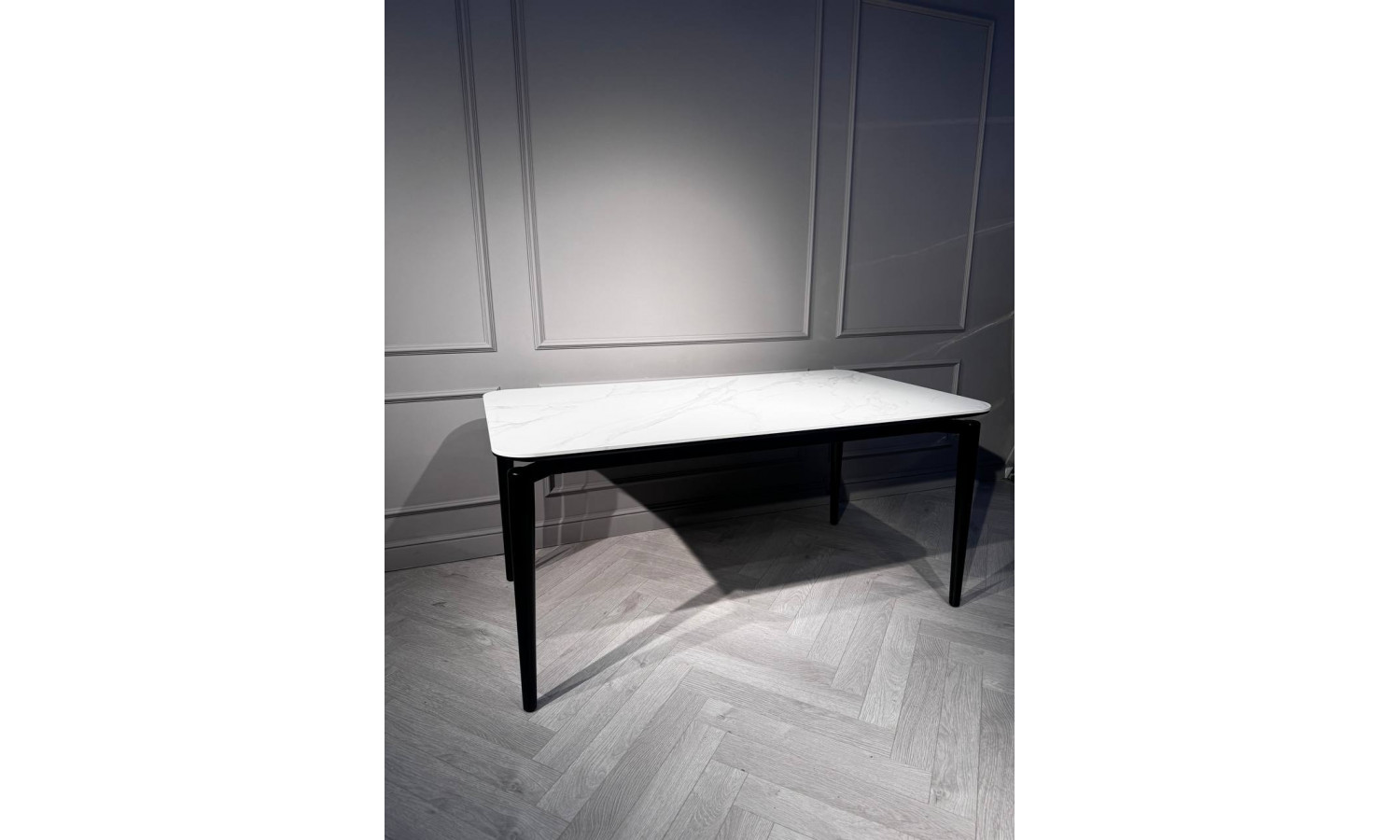 Стол обеденный Блум ART2922-160W, 160х90х75 см, белая керамика/черный
