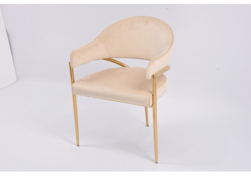 Стул обеденный Модена MC886-BG-2, 59х61х79 см, бежевый/глянцевое золото