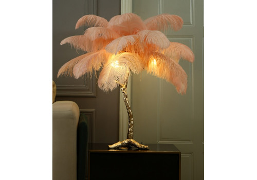 Лампа настольная с перьями  FEATHER LAMP, Цвет: розовый