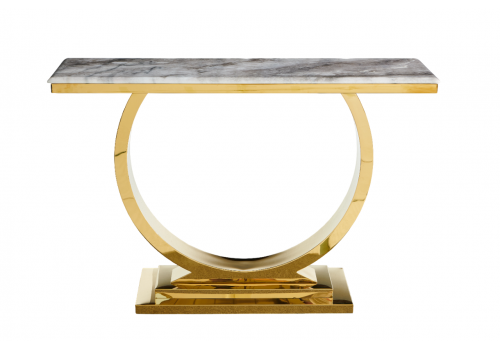 Стол-консоль Лира IST-806,120х40х76 см, светло-серый/золотой